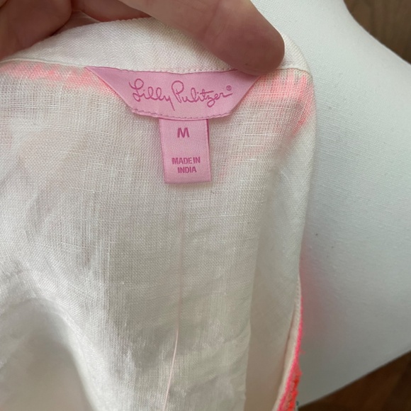 LILLY PULITZER White Linen Tunic NWT - size M - Picture 7 of 9